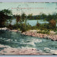 CARTHAGE NY BLACK RIVER BELOW DAM ANTIQUE POSTCARD