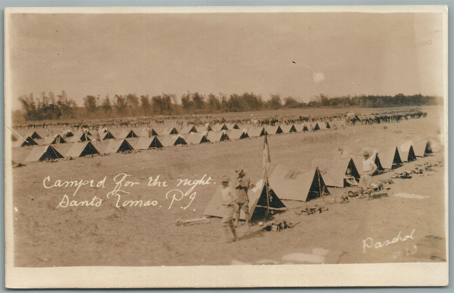 US ARMY CAMP PHILIPPINES ANTIQUE REAL PHOTO POSTCARD RPPC