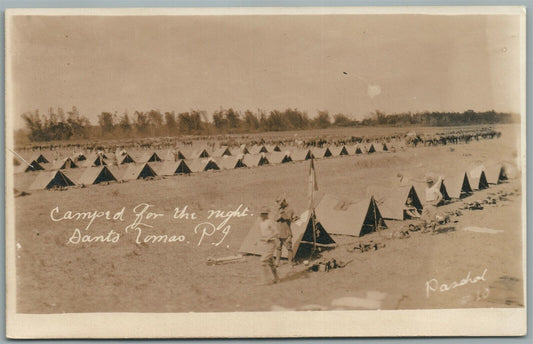 US ARMY CAMP PHILIPPINES ANTIQUE REAL PHOTO POSTCARD RPPC