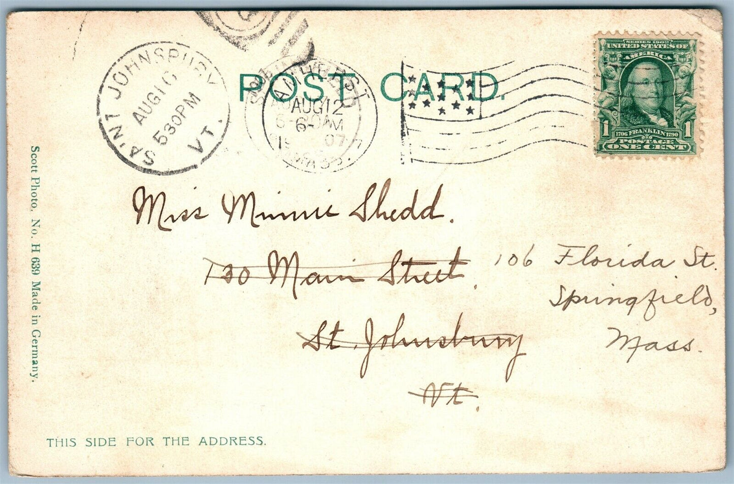 AMHERST MA COLLEGE PRATT FIELD ANTIQUE POSTCARD