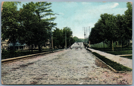 ONEIDA NY MAIN STREET 1912 ANTIQUE POSTCARD