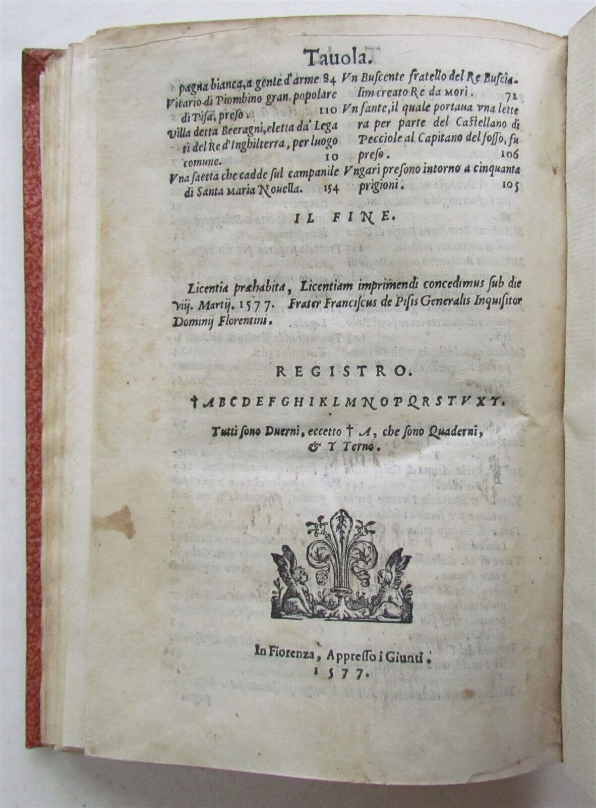 1577 DELLA HISTORIA DI MATTEO VILLIANI antique ITALIAN HISTORY 16th CENTURY