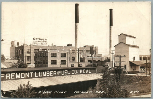 FREMONT MI GERBER STRAINED FOODS PLANT ANTIQUE REAL PHOTO POSTCARD RPPC