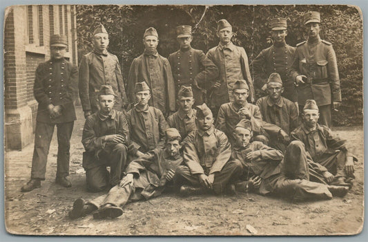 NETHERLANDS MILITARY GROUP WWI ERA ANTIQUE REAL PHOTO POSTCARD RPPC