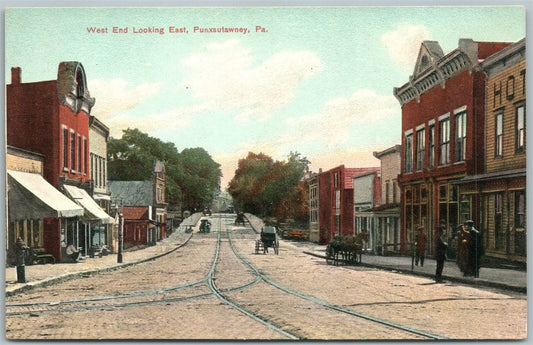 PUNXSUTAWNEY PA WEST END ANTIQUE POSTCARD