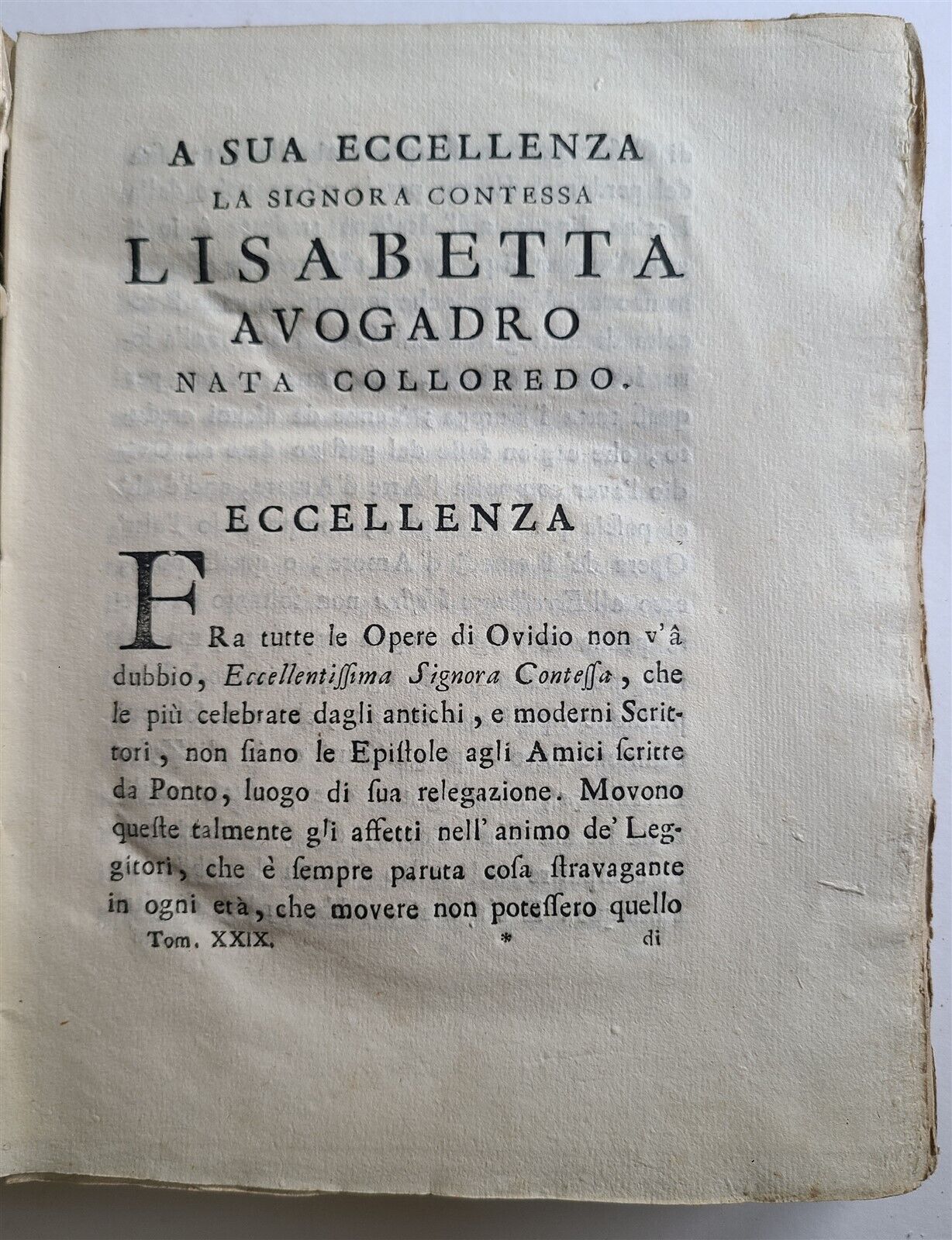 1752 OVID LATIN POETRY in ITALIAN antique EPISTOLAS OVIDII NASONIS by G. BARETTI