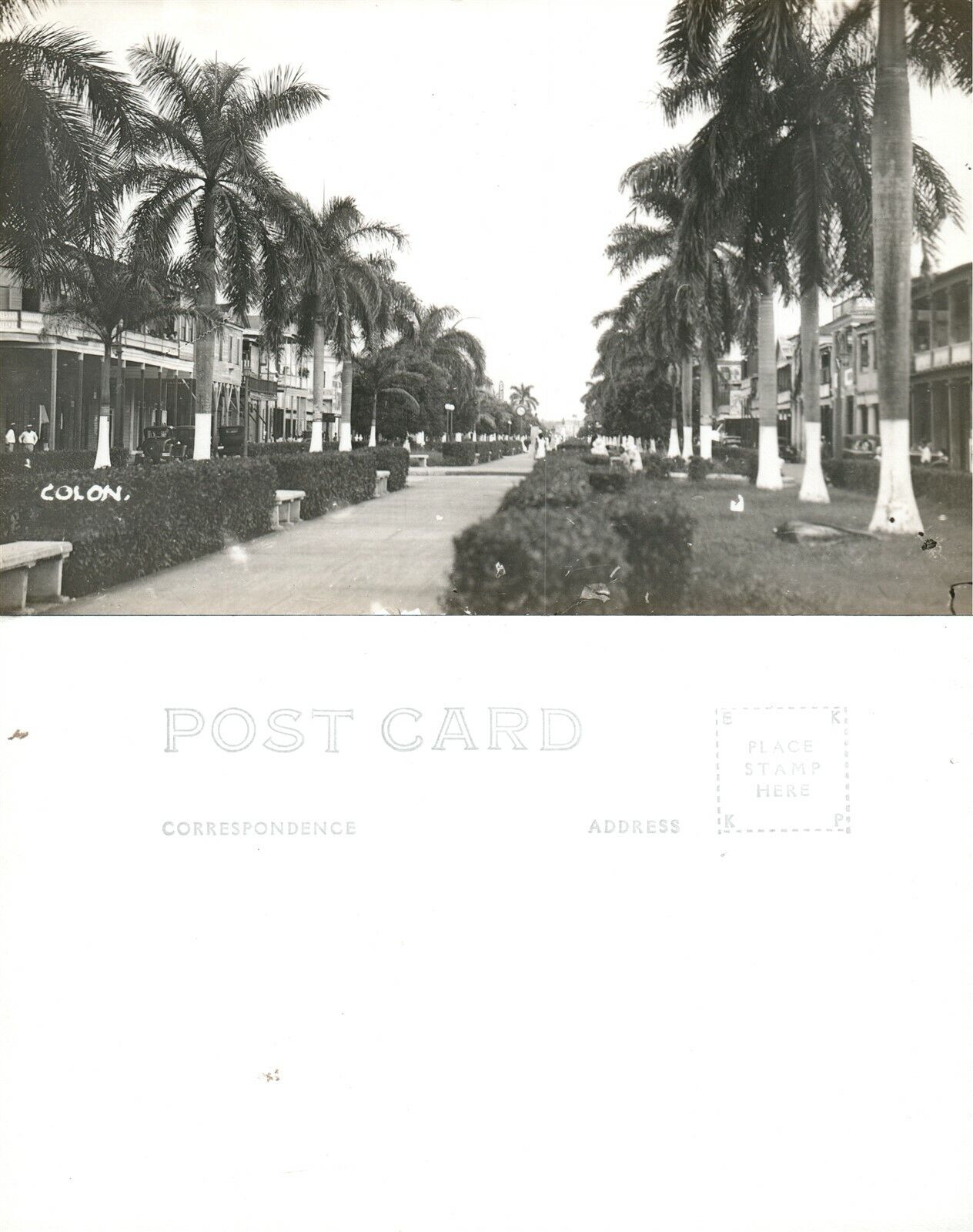 PANAMA COLON STREET SCENE VINTAGE REAL PHOTO POSTCARD RPPC