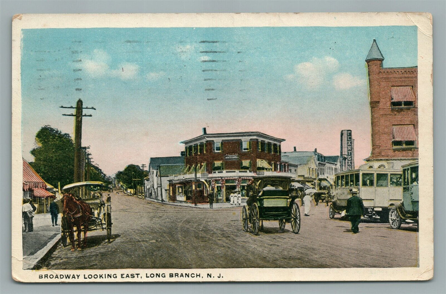 LONG BRANCH NJ BROADWAY ANTIQUE POSTCARD