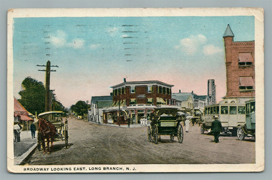 LONG BRANCH NJ BROADWAY ANTIQUE POSTCARD