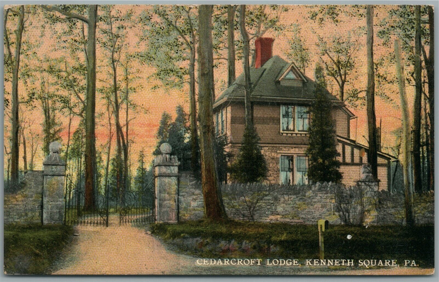 KENNETH SQUARE PA CEDARCROFT LODGE ANTIQUE POSTCARD