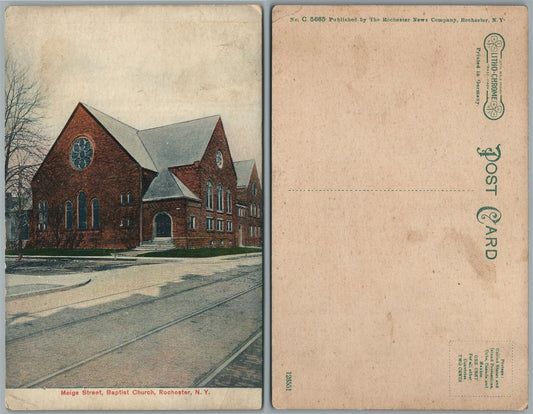 ROCHESTER N.Y. MEIGS STREET BAPTIST CHURCH ANTIQUE POSTCARD