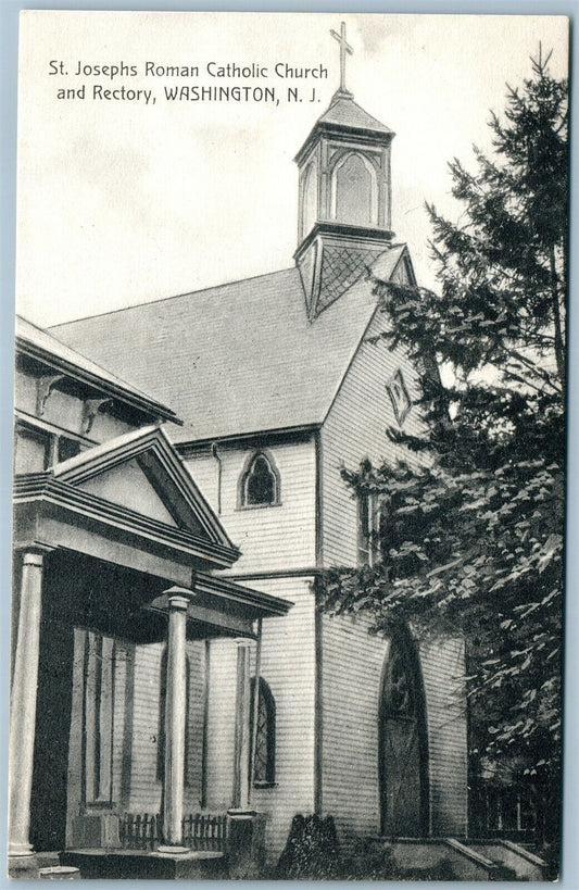 WASHINGTON NJ ST. JOSEPH'S ROMAN CATHOLIC CHURCH ANTIQUE POSTCARD