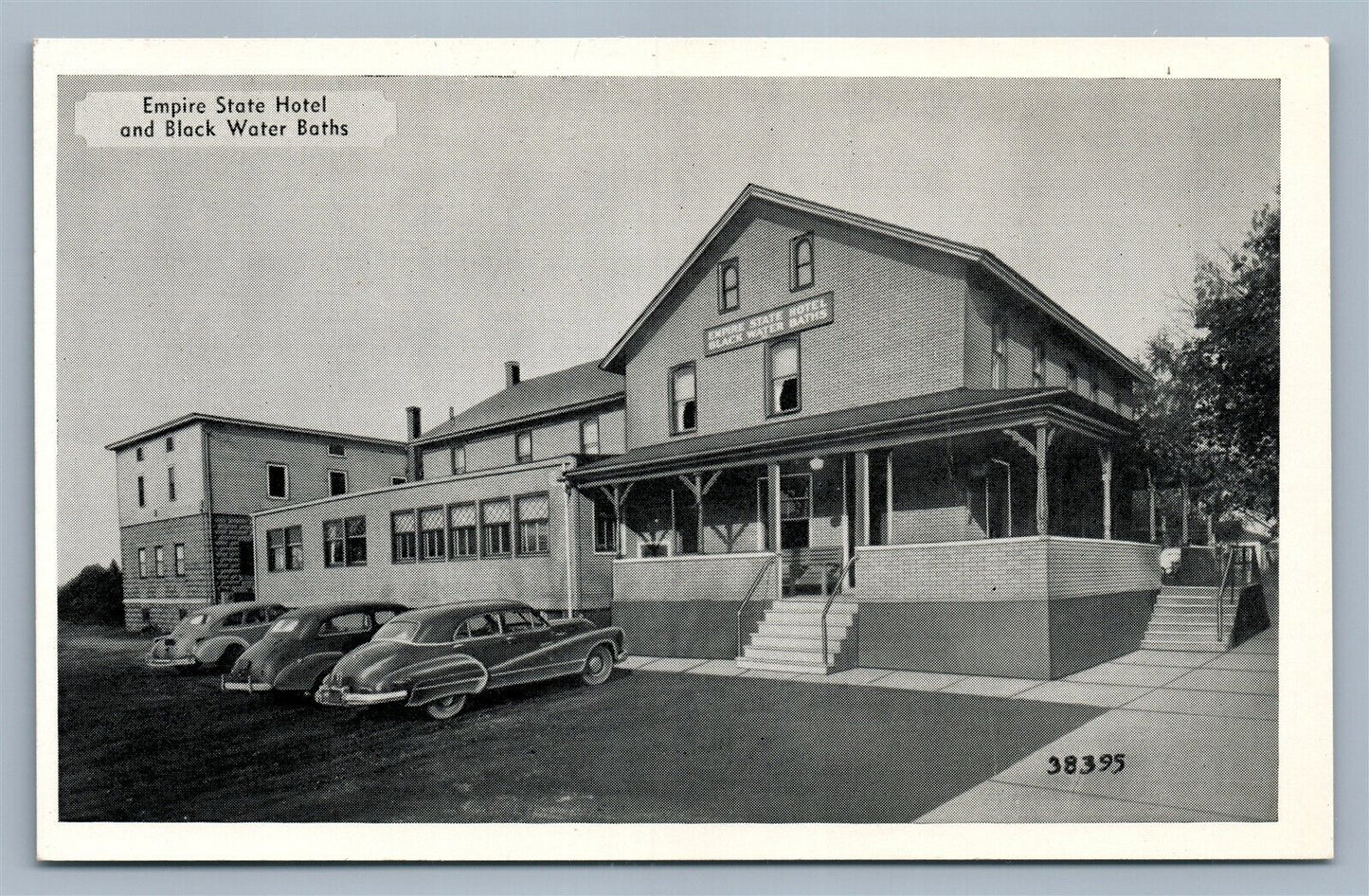 ALDEN NY EMPIRE STATE HOTEL & BLACK WATER BATHS VINTAGE POSTCARD