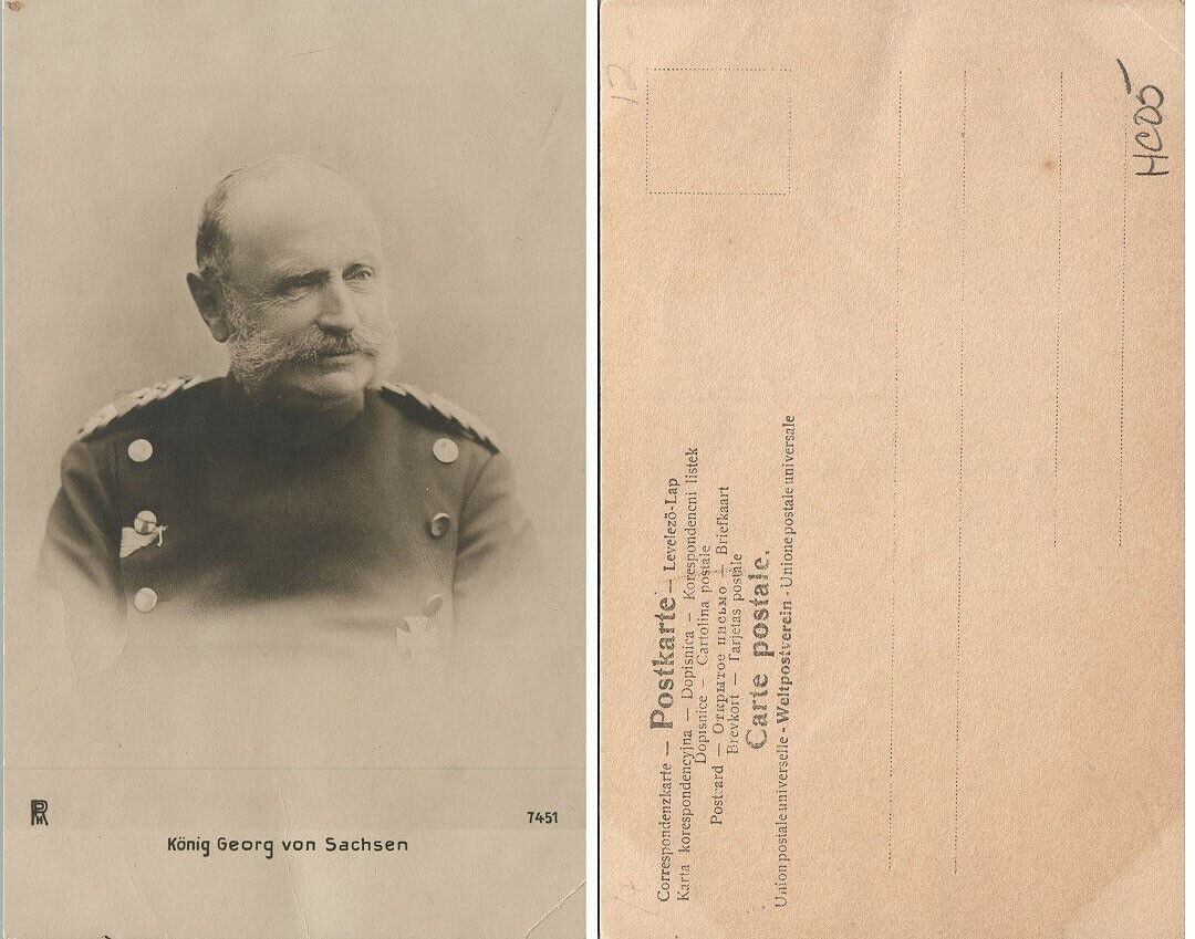 ANTIQUE GERMAN PHOTO POSTCARD KONIG GEORG VON SACHSEN ALBERT KING OF SAXONY RPPC