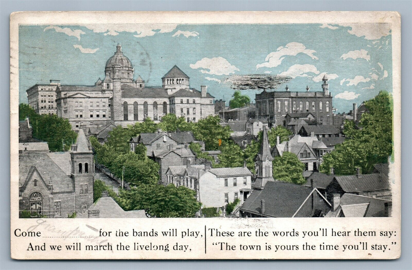 WASHINGTON PA PANORAMIC VIEW ANTIQUE POSTCARD