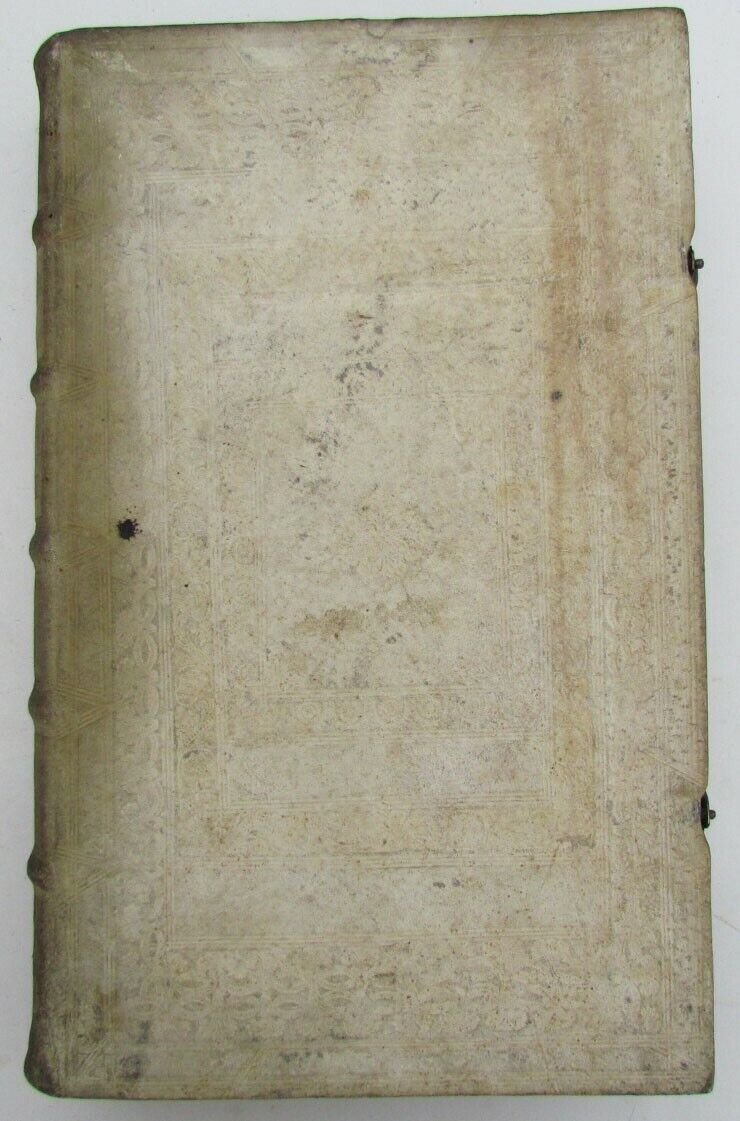 1693 BLIND-STAMPED PIGSKIN OVER WOODEN BOARDS FOLIO ANNALES ECCLESIASTICI