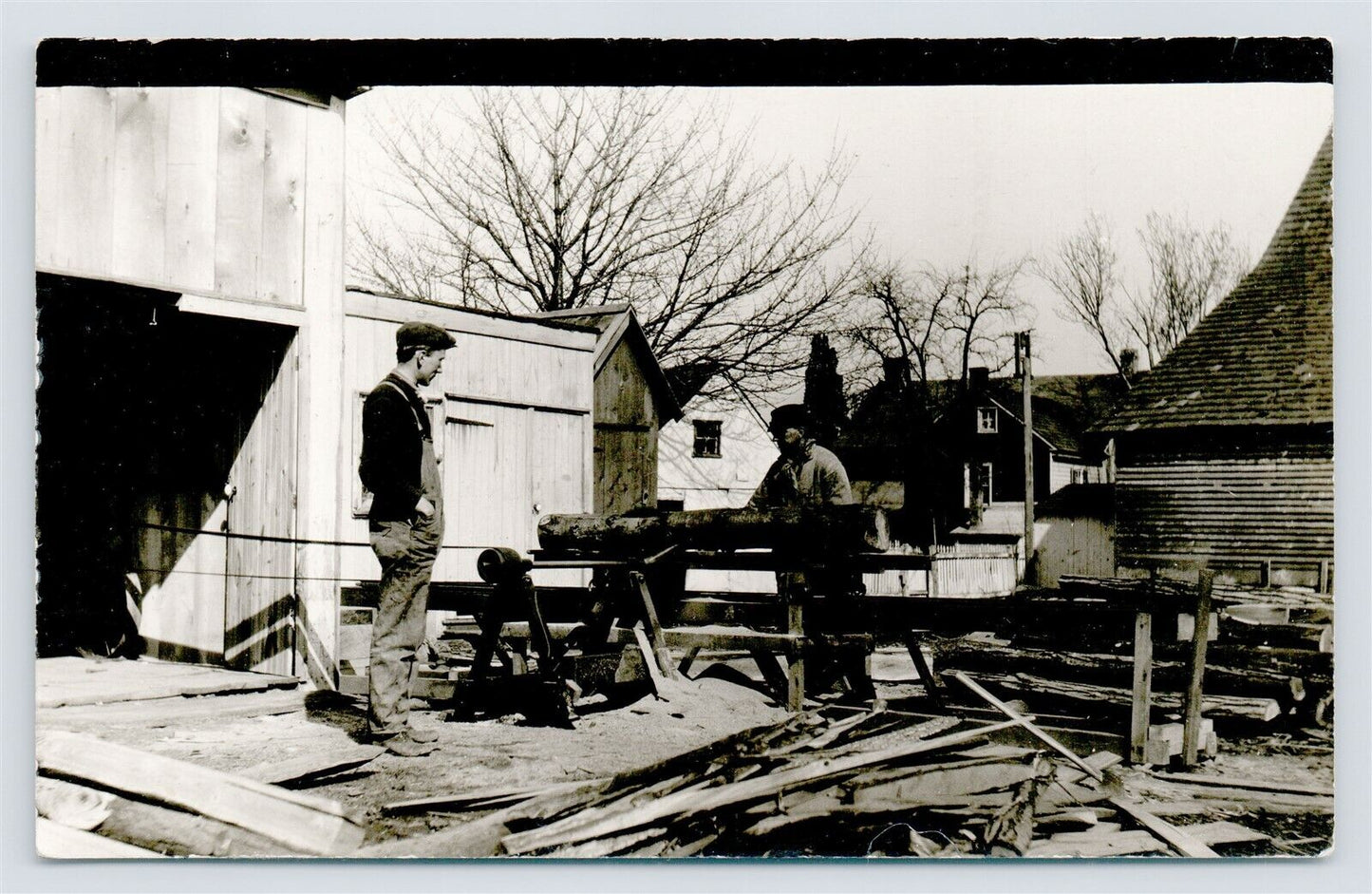 SAWMILL ANTIQUE REAL PHOTO POSTCARD RPPC