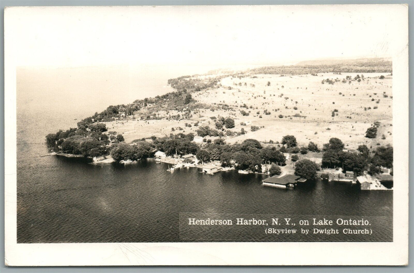 HENDERSON HARBOR NY on LAKE ONTARIO VINTAGE REAL PHOTO POSTCARD RPPC