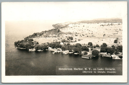 HENDERSON HARBOR NY on LAKE ONTARIO VINTAGE REAL PHOTO POSTCARD RPPC