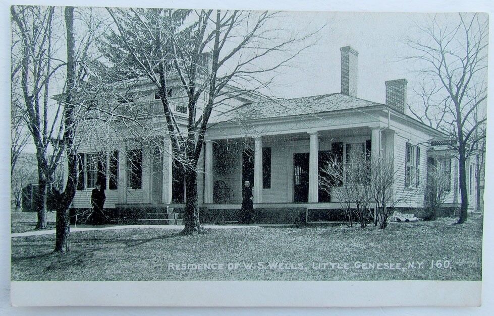 VINTAGE UNDIVIDED POSTCARD W.S.WELLS RESIDENCE LITTLE GENESEE N.Y. PRIVATE MAIL