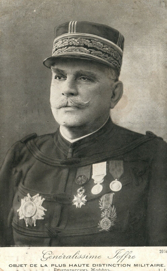FRENCH MARSHAL JOSEPH JOFFRE 1915 WWI ANTIQUE MILITARY POSTCARD