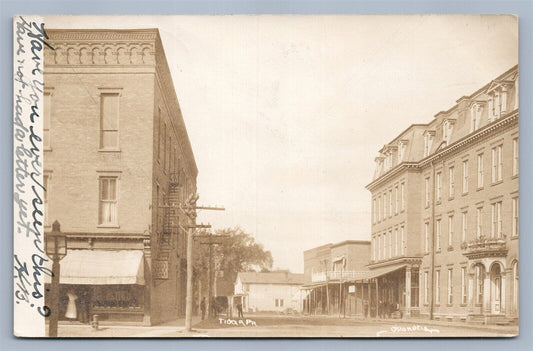 TIOGA PA STREET SCENE ANTIQUE REAL PHOTO POSTCARD RPPC