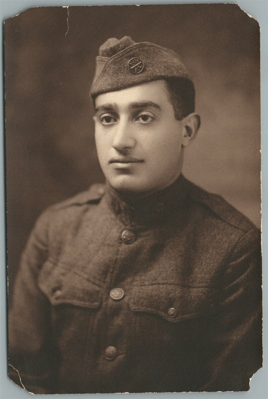 JEWISH SOLDIER US WWI ERA 334th FIELD ARTILLERY ANTIQUE REAL PHOTO