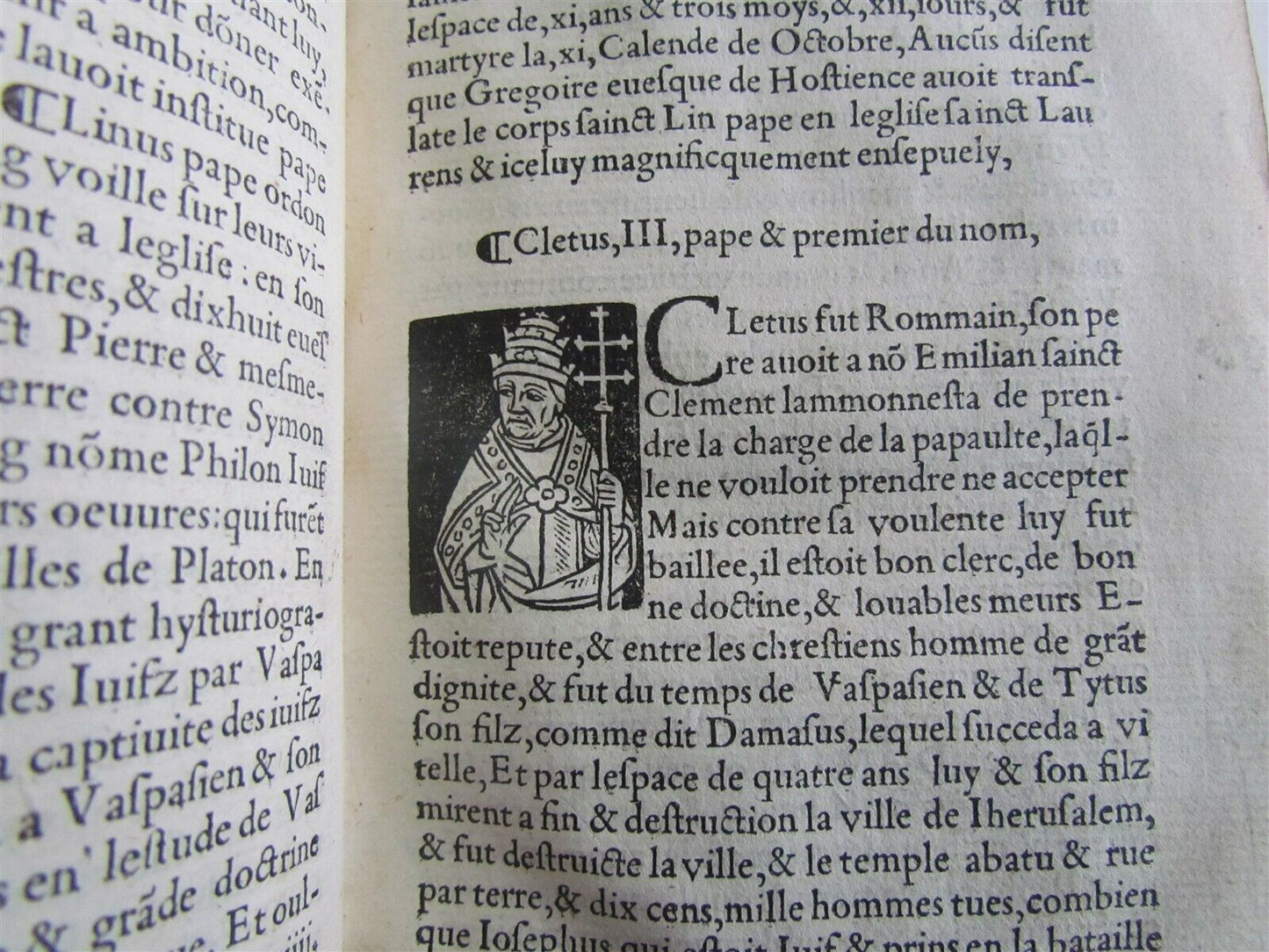 1544 ILLUSTRATED PAPAL CHRONICLE ANTIQUE Platina’s Vitae pontificum VELLUM BOUND