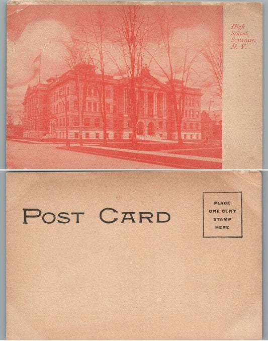 ANTIQUE UNDIVIDED POSTCARD - HIGH SCHOOL SYRACUSE N.Y.