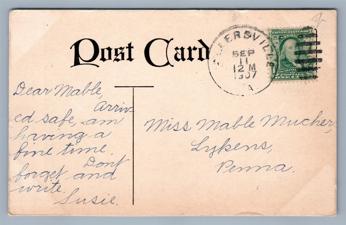 MILLERSVILLE PA NORMAL SCHOOL GYMNASIUM & LADIES BUILDING 1907 ANTIQUE POSTCARD