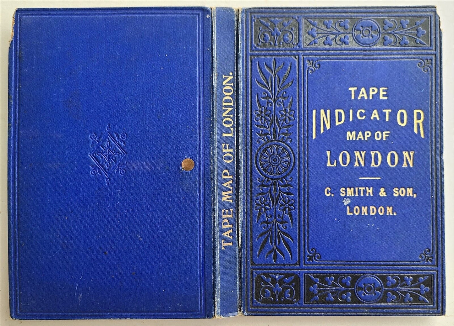 1890 TAPE INDICATOR MAP OF LONDON antique