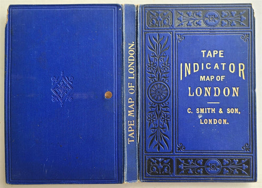 1890 TAPE INDICATOR MAP OF LONDON antique