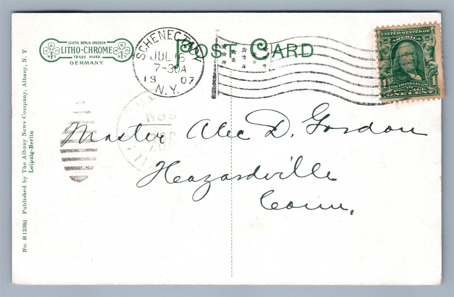 SCHENECTADY NY STATE STREET ANTIQUE POSTCARD