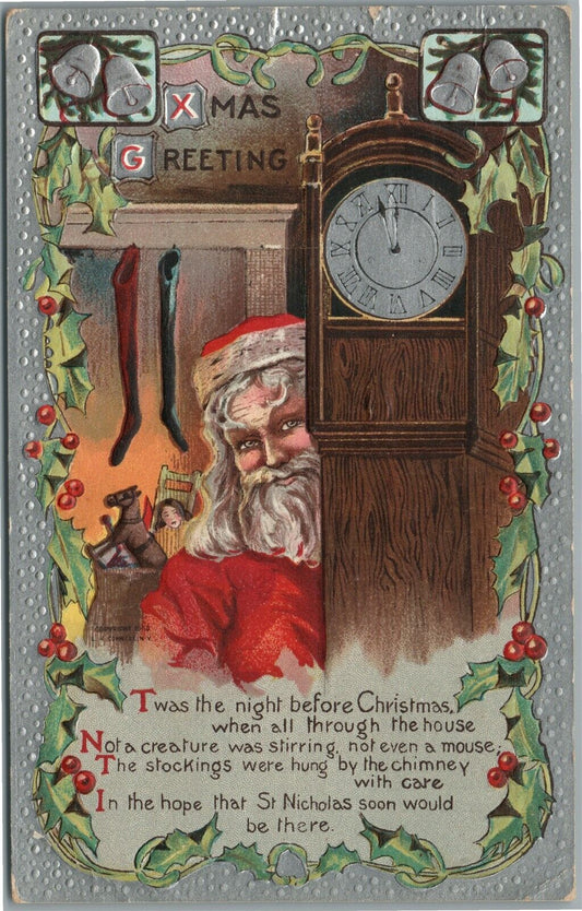 CHRISTMAS SANTA ANTIQUE POSTCARD by L.R. CONWELL