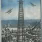 CONEY ISLAND NY REVOLVING AIR SHIP TOWER BROOKLYN STEEPLECHASE ANTIQUE POSTCARD