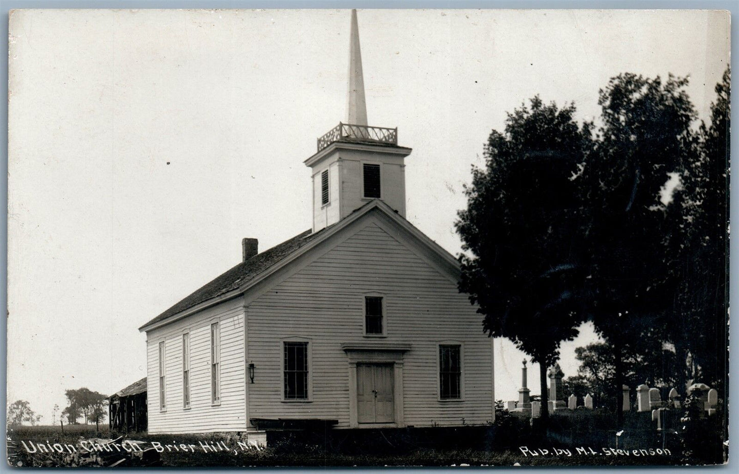 BRIER HILL NY UNION CHURCH ANTIQUE REAL PHOTO POSTCARD RPPC