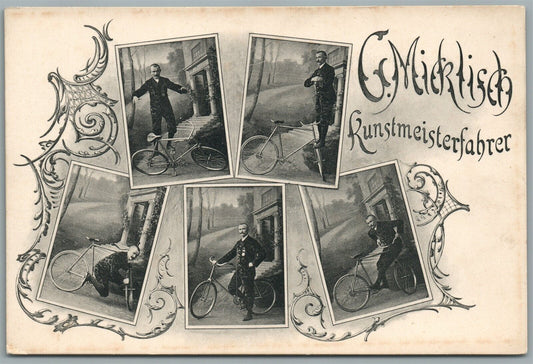 BICYCLE CIRCUS G. MIERLISCH GERMAN ANTIQUE POSTCARD