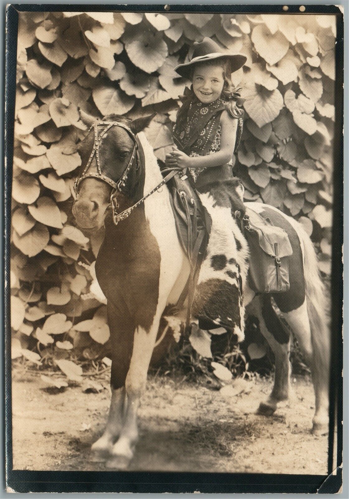 LITTLE COWGIRL ANTIQUE PHOTO