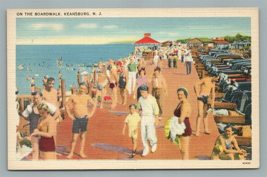 KEANSBURG NJ ON THE BOARDWALK VINTAGE POSTCARD