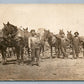 MEN w/ BABY & HORSE CARTS ANTIQUE REAL PHOTO POSTCARD RPPC
