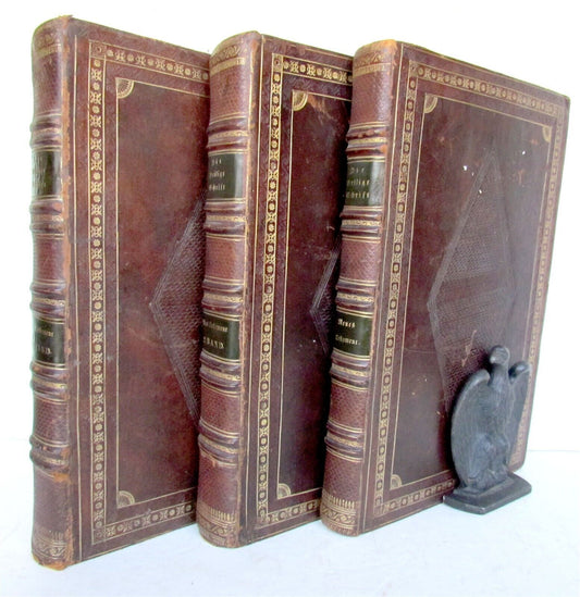 1708 BIBLE in GERMAN 3 MASSIVE FOLIO VOLUMES MARTIN LUTHER ILLUSTRATED antique