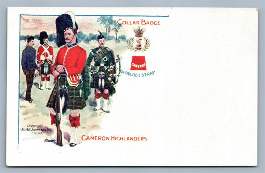 BRITISH ANTIQUE POSTCARD CAMERON HIGHLANDERS