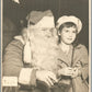 LITTLE GIRL w/ SANTA ANTIQUE PHOTO 5 by 7"