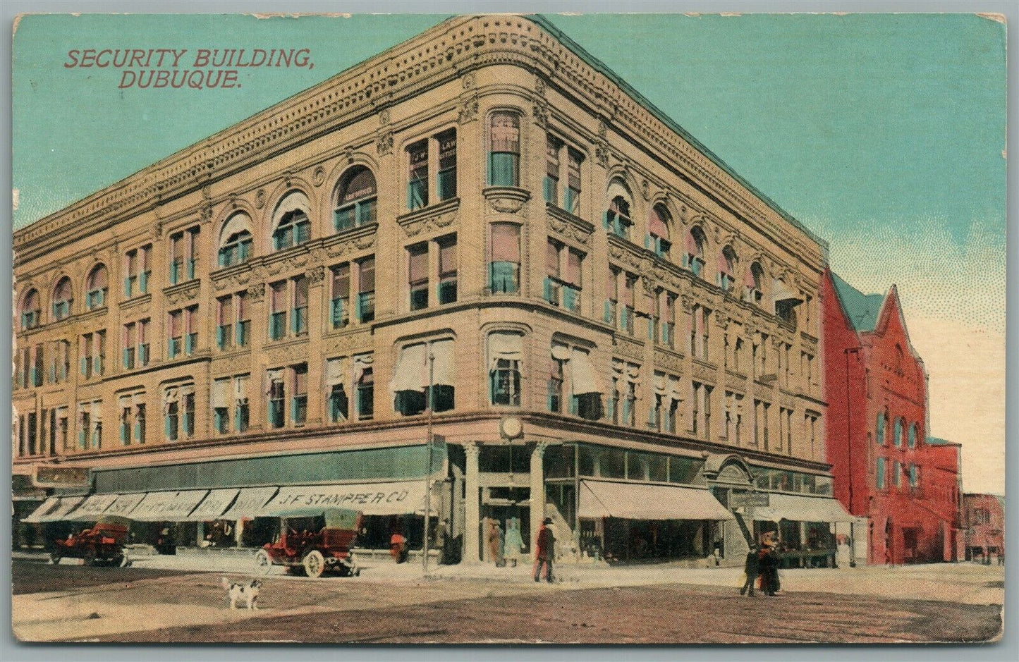 DUBUQUE IA SECURITY BUILDING ANTIQUE POSTCARD