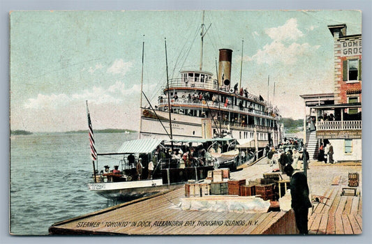 THOUSAND ISLANDS NY STEAMER TORONTO ANTIQUE POSTCARD