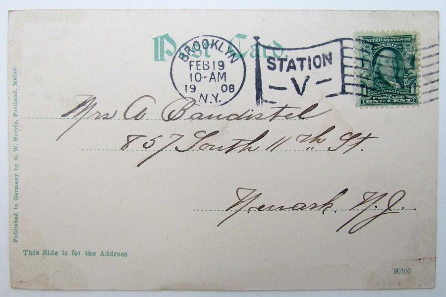 VINTAGE 1908 POSTCARD SHIP S.S. NORTH STAR - MAINE S.S. CO.