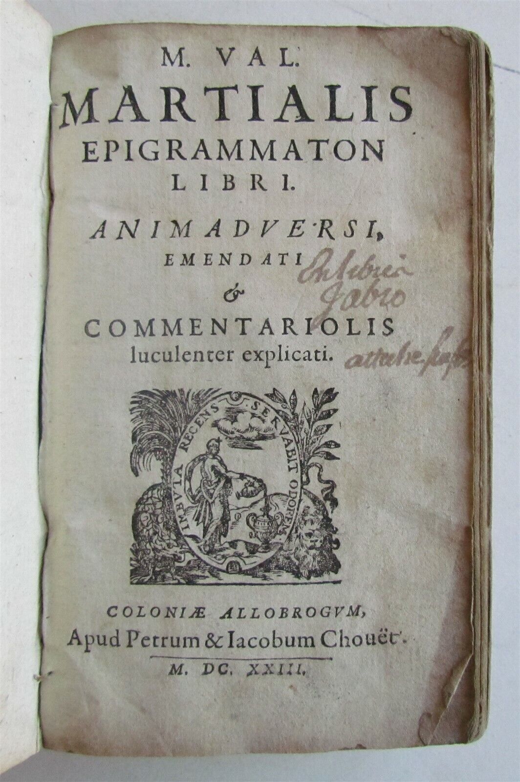 1623 ROMAN LIFE MARTIALIS Epigrammaton ANTIQUE vellum bound