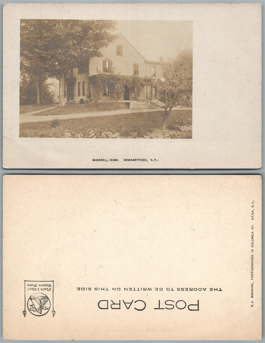 NEWHARTFORD N.Y. SHERRELL HOME ANTIQUE REAL PHOTO POSTCARD RPPC