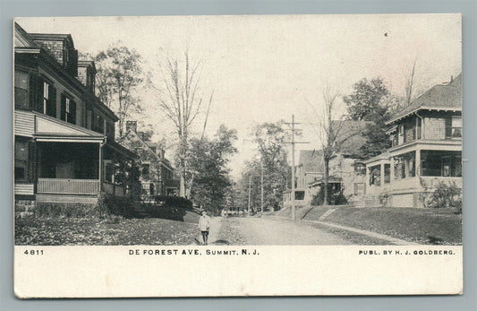 SUMMIT NJ DE FOREST AVE. ANTIQUE POSTCARD