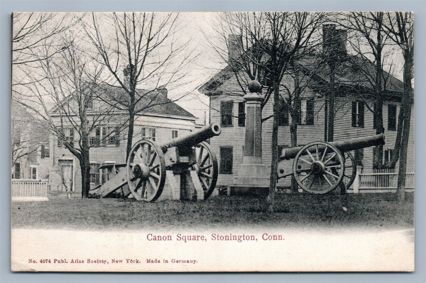 STONINGTON CT CANON SQUARE 1913 ANTIQUE POSTCARD